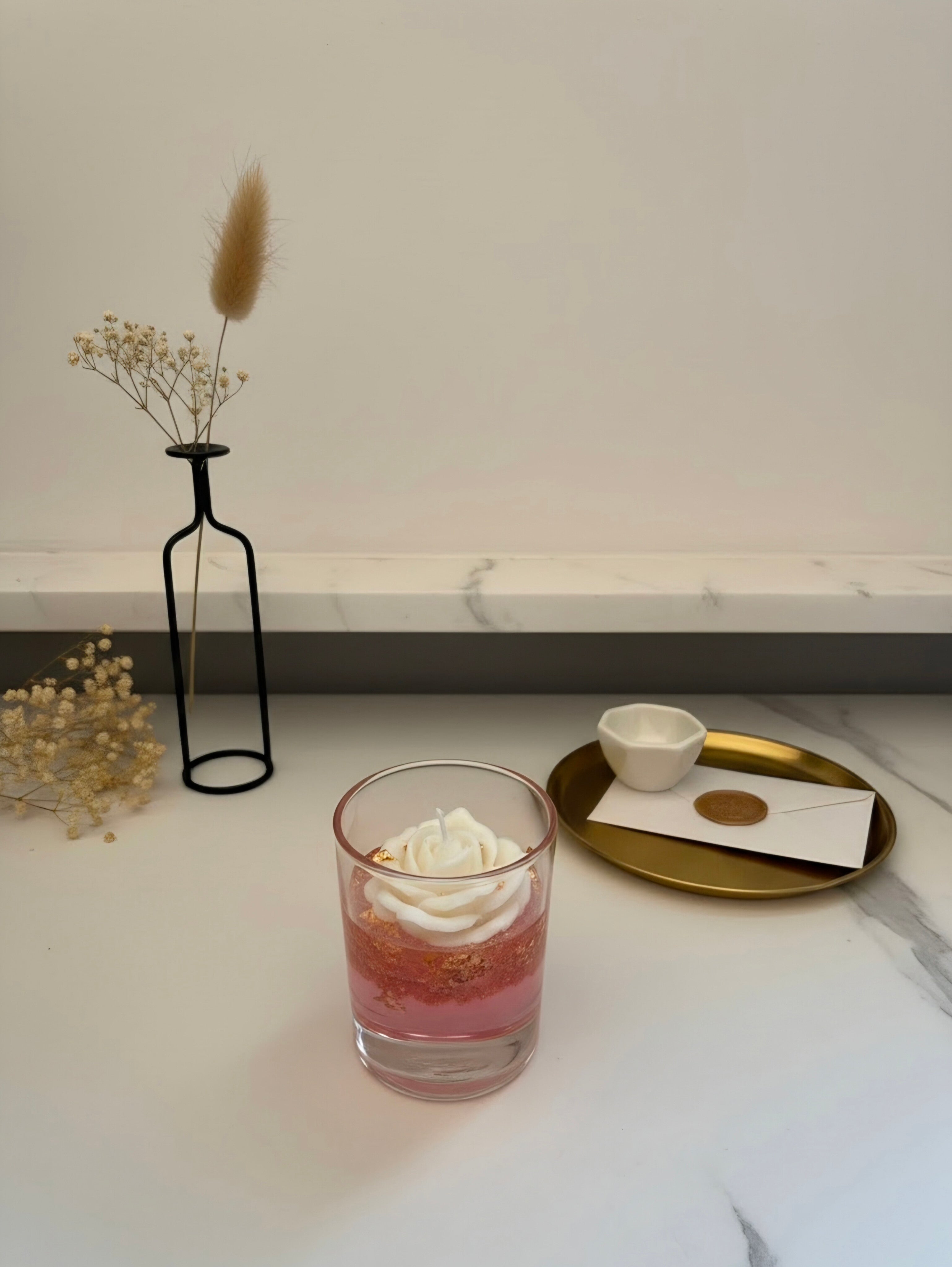 Blush Rose & Gold Candle✨️